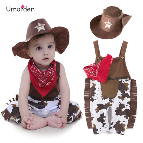 Umorden Cowboy Cow Boy Costume Rompers for Baby Boys Toddler Infant Halloween Christmas Birthday Party Cosplay Fancy Dress ► Photo 1/6