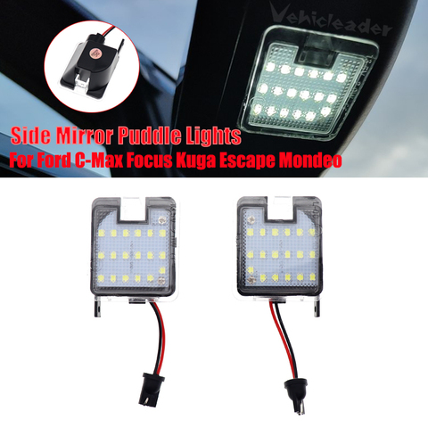 2x Canbus Car LED Under Side Mirror Puddle Lights Lamp No Error Super Bright For Ford Focus 3 Kuga C-Max Escape Mondeo MK4 IV ► Photo 1/6