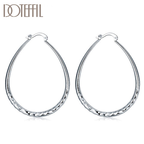 DOTEFFIL 925 Sterling Silver Classic Circle Hoop Earrings Women Party Gift Fashion Charm Wedding Engagement Jewelry ► Photo 1/6