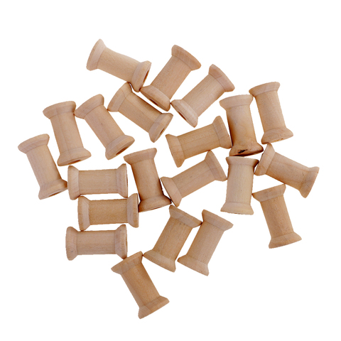 50pcs Empty Thread Bobbins Wooden Spools Unfinished Natural Color Sewing Accessories ► Photo 1/6