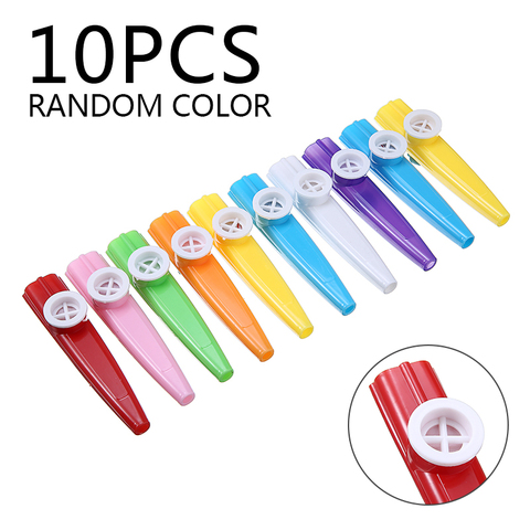 10pcs Random Color Plastic Kazoo Mouth Flute Harmonica Instrument Music Kids Educational Musical Toy ► Photo 1/1