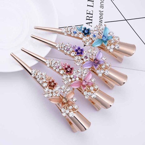 Flower Rhinestone Women Hair Accessories  Beautiful Floral Hair Clip Girls Hair Pins Sweet Wedding Headwear Crystal Barrette ► Photo 1/6