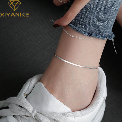 XIYANIKE 925 Sterling Silver New Arrival Korean Snake Bone Anklet Adjustable Simple Fashion Women's Bracelet Classic Браслет ► Photo 1/6