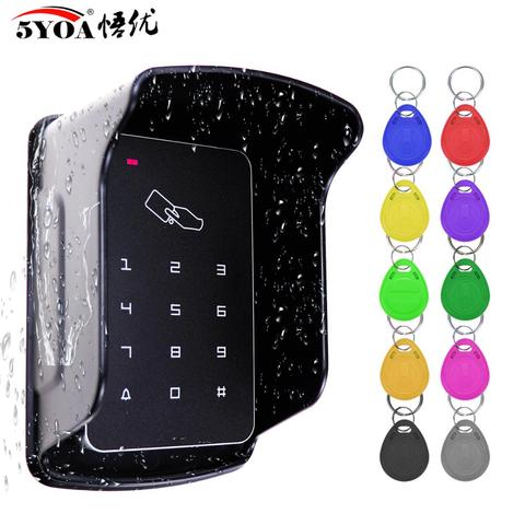 RFID Access Control Standalone Controller Keypad Keyboard System Waterproof Rainproof Cover Outdoor Door Lock Opener Card Reader ► Photo 1/6