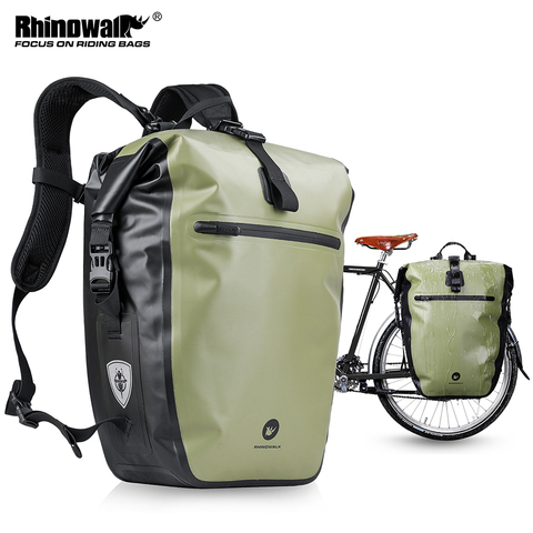 Rhinowalk 2022 Bicycle bag&Pannier Fully Waterproof 27L Big Bike Bag capacity Multifunctional Rear Rack Pannier Bag Cycling Bags ► Photo 1/6