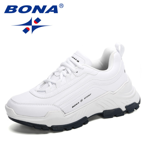 BONA 2022 New Designers Casual Sneakers Women Thick Sole Ladies Platform Walking Footwear Height Increasing Shoes Feminimo Comfy ► Photo 1/6