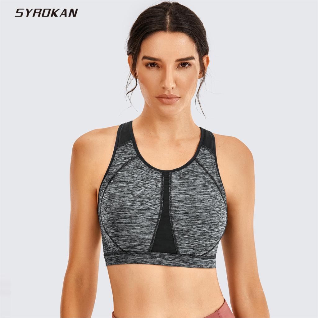 SYROKAN Women's High Impact Support Wirefree Bounce Control Plus Size Non  Padding Workout Sports Bra Workout Fitness Top - AliExpress