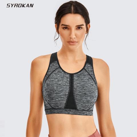 SYROKAN Women's High Impact Padded Supportive Wirefree Full