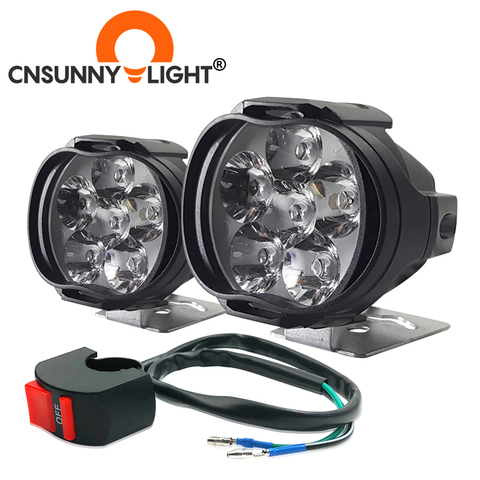 CNSUNNYLIGHT Motorcycle 8W LED Headlight E-bike Scooters Spot Lights Auto Headlamp Car Fog DRL External Daytime Running Lights ► Photo 1/6