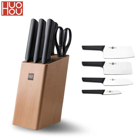 6PCS Xiaomi HUOHOU Stainless Steel Kitchen Knife Set with Cutter Holder Chopping Knife Slicing Tool Fruit Knife Kitchen Scissor ► Photo 1/1