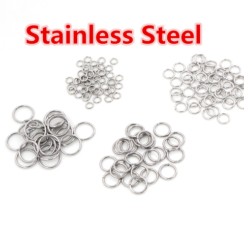 200pcs/Lot 3/4/5/6/7/8/10mm Stainless Steel DIY Jewelry Findings Open Single Loops Jump Rings & Split Ring for jewelry making ► Photo 1/1