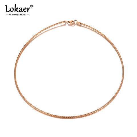 Lokaer Simple Bohemia Design Rose Gold Pendant Torques For Women Girls Trendy Titanium Stainless Steel Office Necklace N20177 ► Photo 1/6