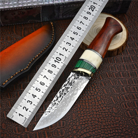 VG10 Damascus Steel Hunting Knife Fixed Blade Pocket Knife Outdoor Camping Survival Tools Tactical Self Defense Military Knives ► Photo 1/6