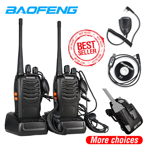 2PCS Baofeng BF-888S Walkie Talkie 5W UHF 400-470MHz Two way radio Portable cb radio comunicador 16CH Transceiver for hunt hotel ► Photo 1/6