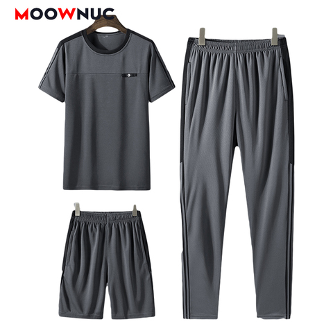 Sportswear Tracksuits Men Sweatshirt Sporting 2022 New Summer T-shirt + Pants + Short Casual Track Suit Fashion Fitness Jogger ► Photo 1/6