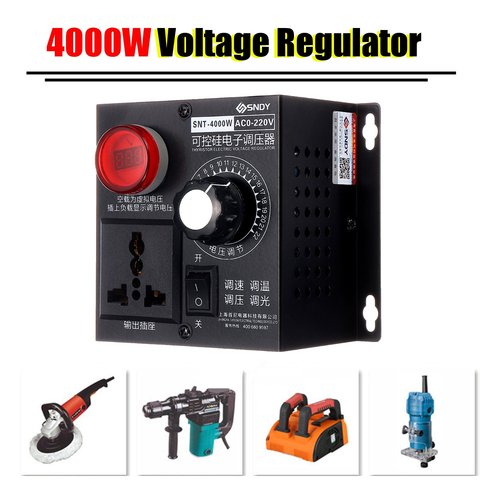 AC 0V-220V 4000W High Power Silicon Electronics Voltage Regulator Machinery Electric Variable Speed Controller ► Photo 1/6
