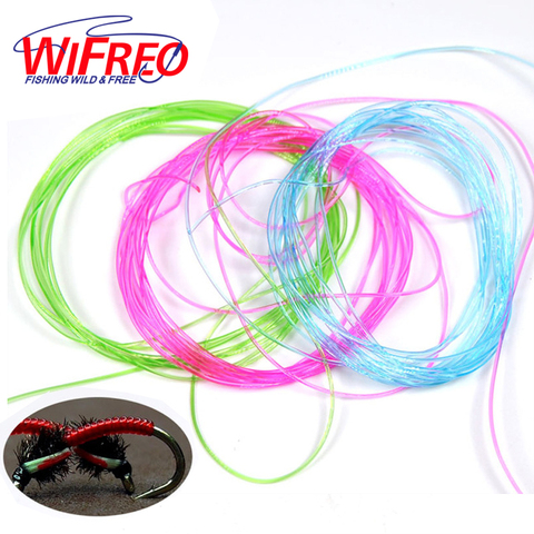Wifreo Clear Stretch Rib Round Larvae Lace Nymph Ribbing Material Body Fly Tying Line New Green Red Brown Pink Multiple Color ► Photo 1/5