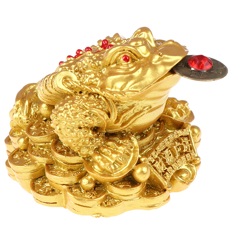 Feng Shui Toad Money LUCKY Fortune Wealth Chinese Golden Frog Toad Coin Home Office Decoration Tabletop Ornaments Lucky Gifts ► Photo 1/6