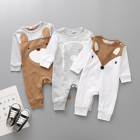 Baby clothes spring and autumn romper romper jumpsuit jumpsuit baby girl baby boy cotton cartoon bear jumpsuit newborn jumpsuit ► Photo 1/6