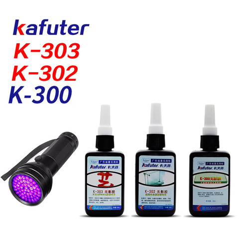 Strong power 51led UV light +Kafuter 50ml UV Glue UV Curing Adhesive K-300 303 302 Transparent Crystal and Glass ABS Adhesive ► Photo 1/6