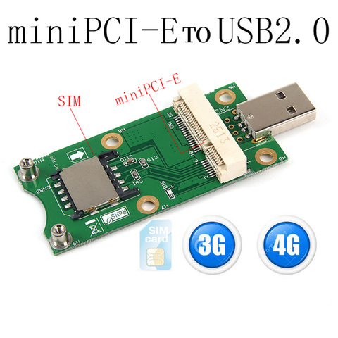 Mini PCI-E Wireless WWAN to USB 2.0 Adapter Card with SIM Card Slot for WWAN/LTE Module 3G/4G for HUAWEI EM730 for SAMSUNG ZTE ► Photo 1/6