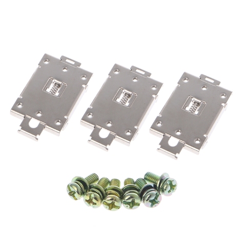 2022 New 3 Pcs Single Phase SSR 35mm DIN Rail Fixed Solid State Relay Clip Clamp w./ 6 Mounting Screws ► Photo 1/6