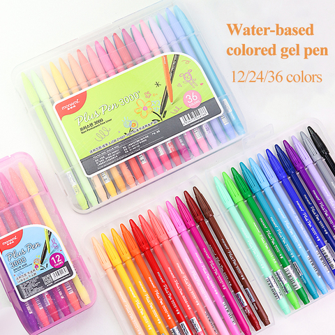 Monami Water-based Gel Pens 12/24/36 Colors Hand Account Hook Line Pens Writing/Graffiti/Notes Canetas Stationery Plus Pen 3000 ► Photo 1/6