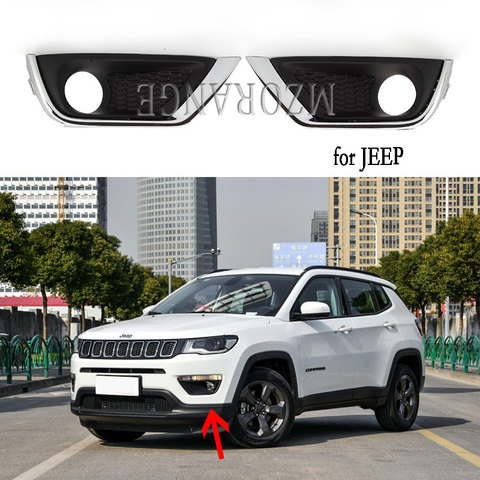 For Jeep Compass 2017 2022  2022 fog lights covers headlights frame fog light cover headlight foglight Grille Grilles ► Photo 1/6