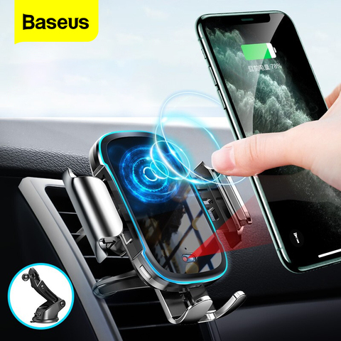 Baseus 15W Qi Car Wireless Charger Induction Car Mount Fast Wireless Charging For iPhone Samsung Huawei Xiaomi Car Phone Holder ► Photo 1/6