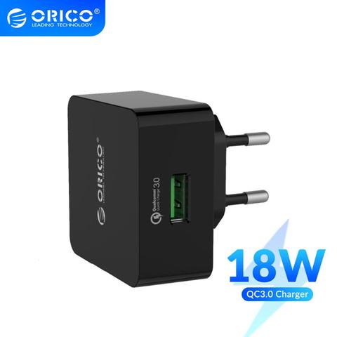 ORICO QC2.0/QC3.0 18W Quick Charger USB Wall Charger Travel Adapter for Samsung S5 S6 LG G4 Xiaomi with Micro USB Cable ► Photo 1/6