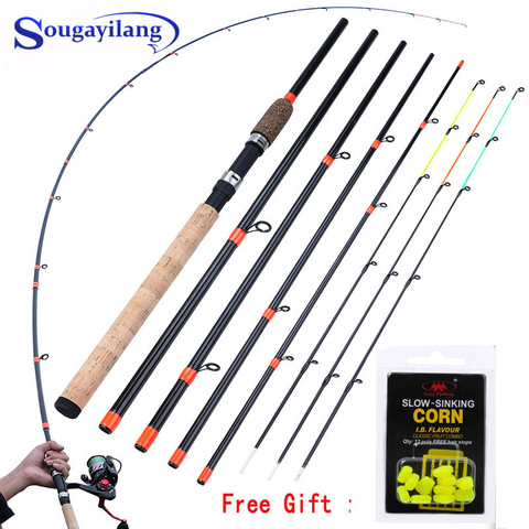 Sougayilang New Feeder Fishing Rod Lengthened Handle6 Sections Fishing Rod L M H Power Carbon Fiber Travel Rod Fishing Tackle ► Photo 1/6