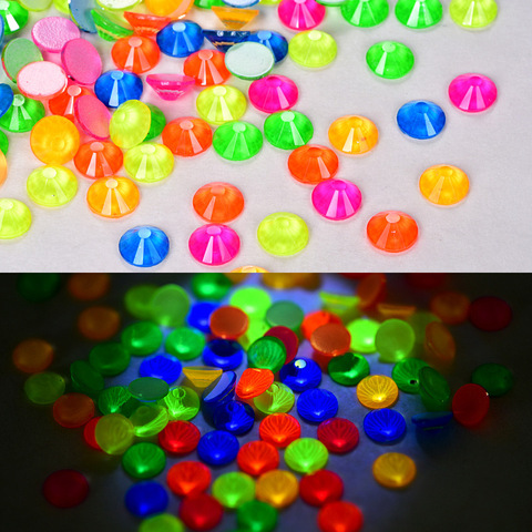 SS6-SS30 Glass Neon Non Hot Fix Rhinestones Colorful in Ultraviolet Light Crystal Strass for Nail Art Decoration B1300 ► Photo 1/5