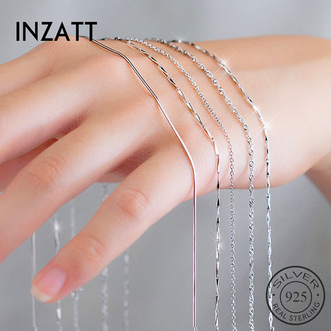 INZATT  Minimalist Real 925 Sterling Silver Choker Necklace For Women Minimalist Fine Jewelry Wholesale Chain Accessories ► Photo 1/6