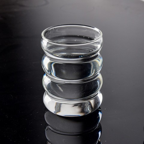 Heat-resistant Ripple Design Glass Cup Milk Cup Beer Espresso Coffee Cup Handmade Beer Mug Tea Whiskey Glass Cups Drinkware ► Photo 1/6