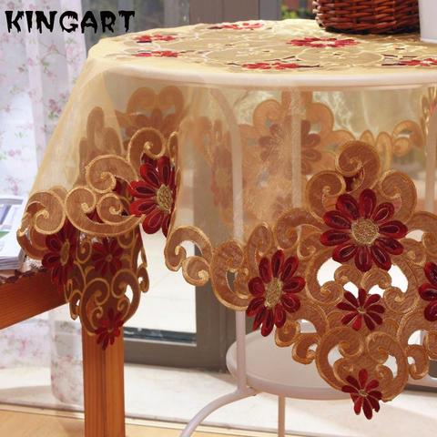 Wedding Table Cloth Party & Banquet Lace Tablecloth Round Square Dinner Table Cover Coffee Lace Table Runner Track On The Table ► Photo 1/6