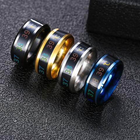 2022 New Temperature Ring Stainless Steel Mood Emotion Feeling Intelligent Temperature Sensitive Rings for Women Men ► Photo 1/6