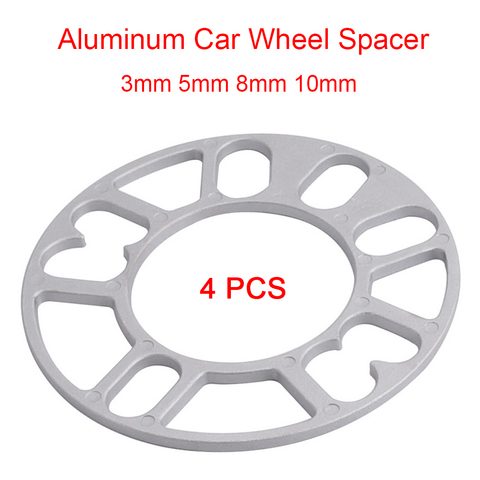 SPEWPRP 4PCS Universal 3mm 5mm 8mm 10mm Aluminum Car Wheel Spacer Shims Plate Fit 4x100 4x114.3 5x100 5x108 5x114.3 5x120 ► Photo 1/6