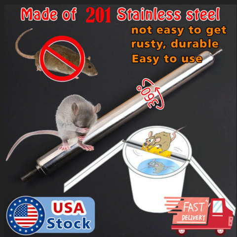 Stainless Steel Mice Rats Mouse Killer Roll Trap Log Grasp Rolling