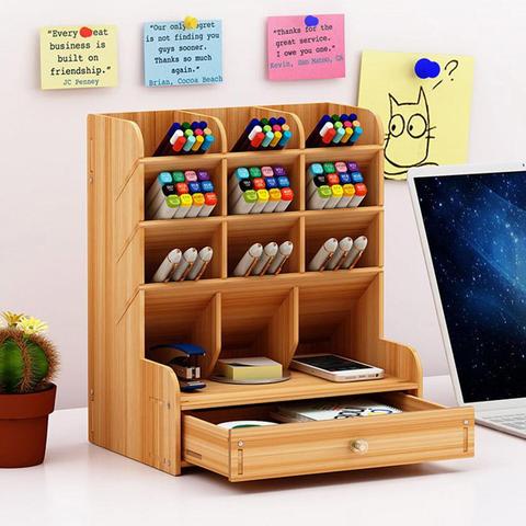 Large Capacity Desktop Pen Holder Pencil Makeup Brush Storage Rack Organizer Box Container Large Capacity Home Office Storag ► Photo 1/6