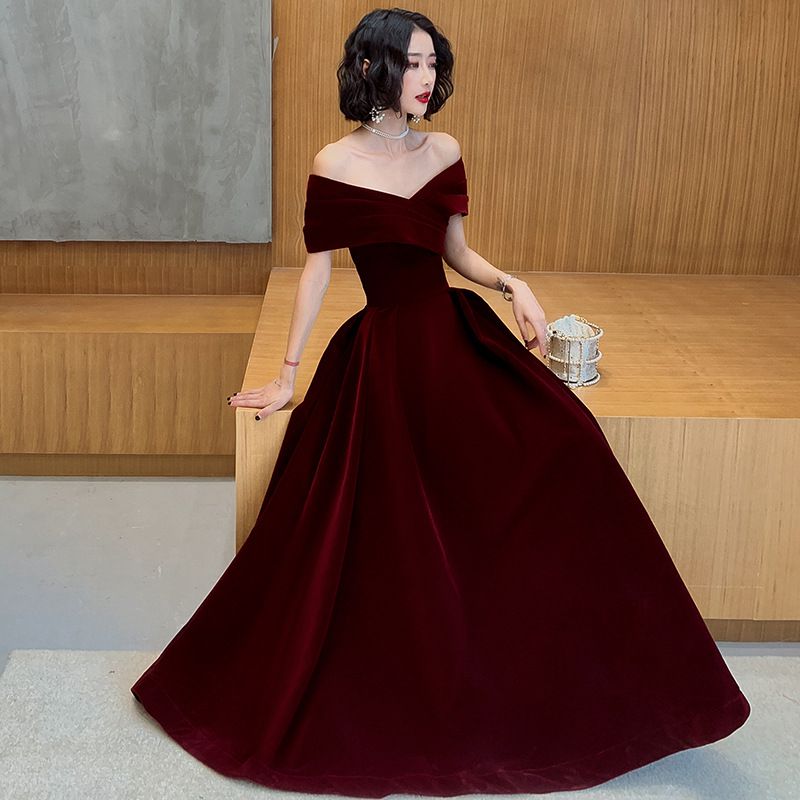 evening dresses off the shoulder Off-the-shoulder Long A-Line Prom Dress with Corset Yellow / 3XLarge A@Y@Y Size:18 AUS creating a look that Beige Homecoming Dresses for
