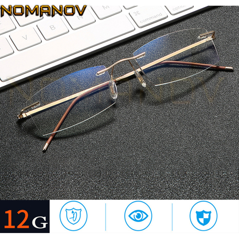 Titanium Frame Ultra Light Anti-fatigue Rimless Reading Glasses +0.75 +1 +1.5 +1.75 +2 +2.25 To +4 ► Photo 1/6