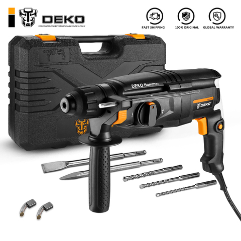 DEKO DKRH26H2 Multifunctional Rotary Hammer with BMC&6pcs Accessories Electric Demolition Hammer Impact Drill Punch Power Tools ► Photo 1/6