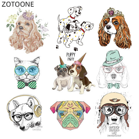 ZOTOONE Iron on Animal Patch Cute Dog Stickers Print on Transfers for Clothes T-shirt Accessory Applique DIY Heat Transfer G ► Photo 1/6