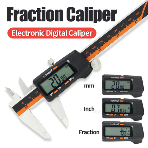 Measuring Calipers Digital 0-150mm/0-6In Fraction MM Inch LCD HD Large Screen High Precision Stainless Steel Vernier Caliper ► Photo 1/6