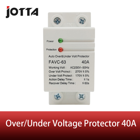 40A 230V Household Din rail automatic recovery reconnect over voltage and under voltage adjustable protective device protector ► Photo 1/5