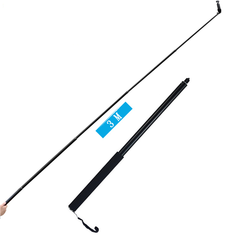 New 3M Aluminum Alloy Monopod Selfie Stick for DJI OSMO Action/Pocket Gopro Hero 7 6 5 EKEN Insta 360 One X Camera Accessories ► Photo 1/6