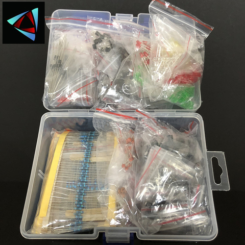 Metal film Resistor assortment kit led diodes Electrolytic Capacitor Ceramic set transistor Pack diy electronic components Kits ► Photo 1/2
