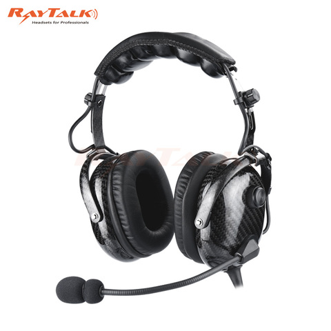 Ultra Lightweight Carbon Fiber ANR Aviation Headset, Active Noise Cancelling, MP3 Support, Comfortable Fit, Include Headset Bag ► Photo 1/6