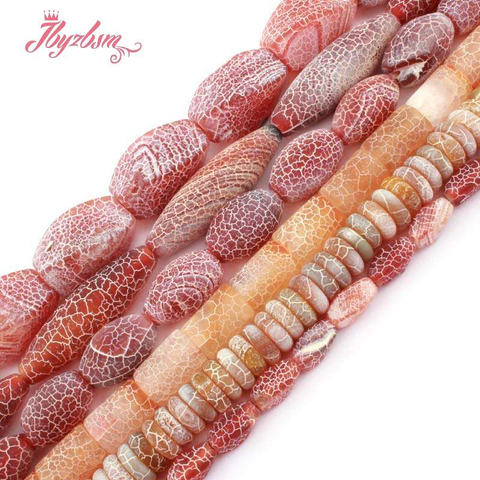 Round Oval Twist Drop Frost Cracked Red Black Multicolor Agates Natural Stone For DIY Women Necklace Bracelet Jewelry Making 15