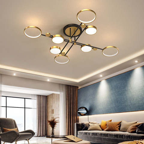 Artpad Black Ceiling Chandelier 4/6/8 Head Light Remote Control Dimmable Lamp for Living room Bedrom Hotel Chandelier Kitchen ► Photo 1/1